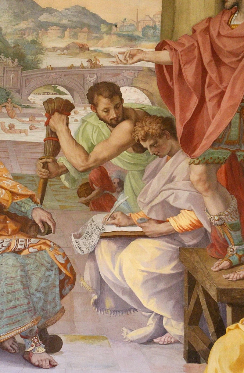 55-Il Console Flaminio parla al Concilio Acheo - Villa medicea di Poggio a Caiano, Prato - dettaglio